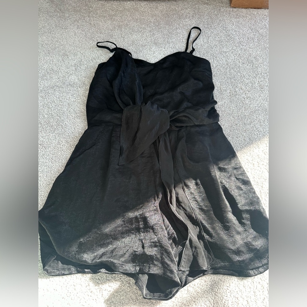 Hyfer Black Romper with Bow - Large - Black